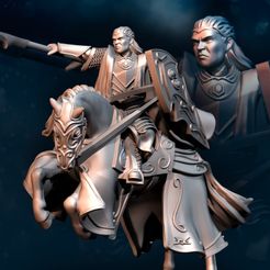 Bloody-Elven-King-Mounted.jpg 3D-Datei Blutiger Elfenkönig beritten・3D-Druckvorlage zum Herunterladen, davalegames