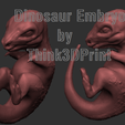 Dino Embryo THink3dprint.png Baby Dinosaur - Sleeping