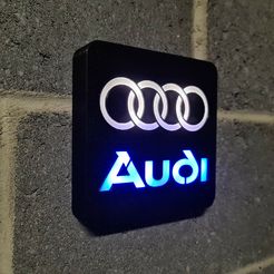 20230815_200648.jpg Audi Lightbox Wall Mounted or desktop LED Sign A1, A3 Q3 Q4 Q5 Q7 Q8 A3 S5 RS TT GT TTS QUATTRO E-TRON