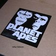 planeta-de-los-simios-planet-of-the-apes-cartel-letrero-impresion3d-gorila.jpg Planet of the Apes, Planet of the Apes, poster, sign, signboard, logo, 3d printing, fiction, movie, movie