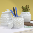 BeanPot_01_Viewport_223.png (Bundle Set) Honey Jar Pen Holder & Planter Set