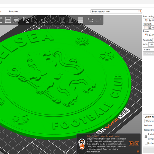 🏈 Chelsea Football Club Logo Emblem - 3D print・ STL File for 3D ...