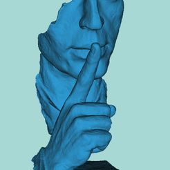 Untitled-1.jpg STL file Silence is Gold Abstract Statue Keep Silent・3D printer model to download