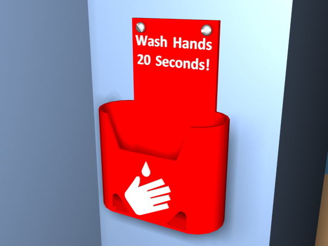 HandGelPic.png Free OBJ file Covid-19 Hand Gel Dispenser Holder・Template to download and 3D print, Tipam