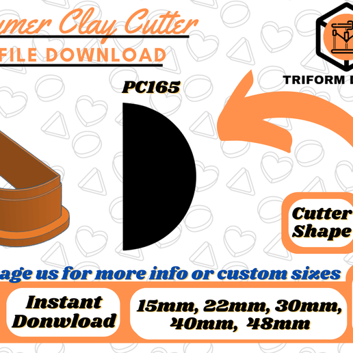 Half Circle Polymer Clay Cutter | PC165 3D model