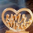 336625085_168490119008526_611040672442954240_n.jpg Wedding Centerpiece decoration Mr Mrs Heart With Stand / Gift / Cake Topper