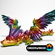 fgdfgfdg.png Baby Crystalwing Dragon, Cinderwing3D, Articulating Flexi Wiggle Pet, Print in Place, Fantasy