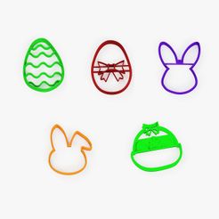 PASCUA X5.jpg easter set x5 cookie cutter pack - ensemble de coupe-papiers de Pâques x5