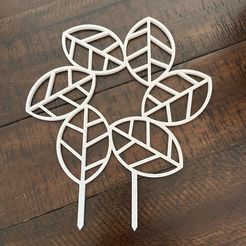 Leaf-Ring-Trellis.jpg Fichier STL Treillis moderne à anneaux de feuilles pour plantes grimpantes・Plan imprimable en 3D à télécharger