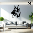 German-shepherd-dog-Head.png Wall silhouette - German shepherd dog - Head