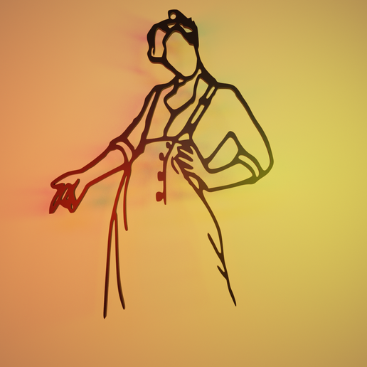 Harry styles silhouette 3D model