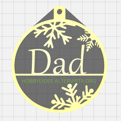 Vista1.png Fichier STL ornement de noël du papa・Modèle pour imprimante 3D à télécharger