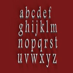 rendermin.jpg Archivo 3D ANDALUS Fuente letras minúsculas 3D archivo STL・Objeto de impresión 3D para descargar