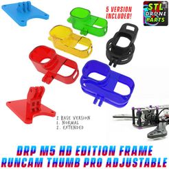 7.-DRP-M5-HD-Runcam-Thumb-Pro-Adjustable-Mount-1.jpg STL file DRP M5 HD Edition Frame Runcam Thumb Pro Mount・3D printable model to download