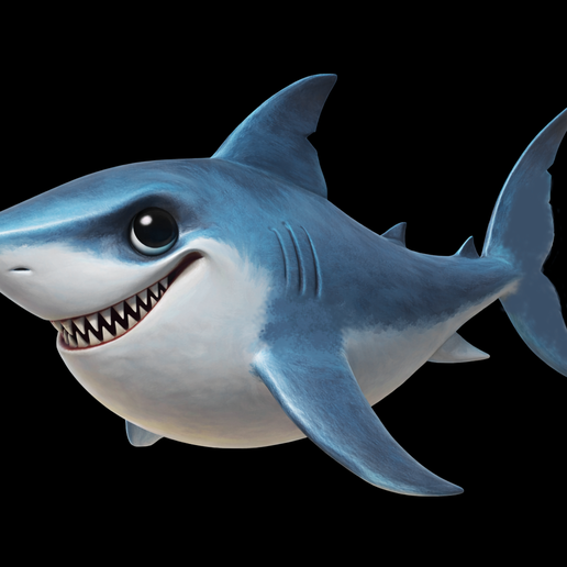 White Shark cartoon shark