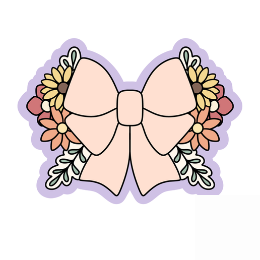 Floral Bow Cookie Cutter STL – 2 Inch Flower Ribbon 3D Print File