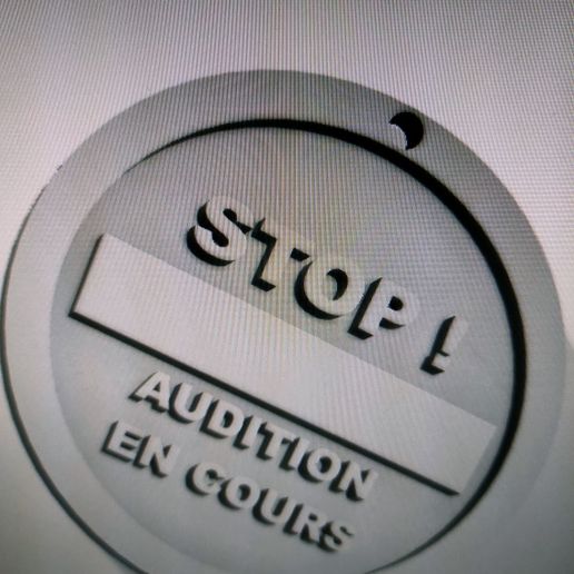 Door sign "STOP AUDITION IN PROGRESS 3D model