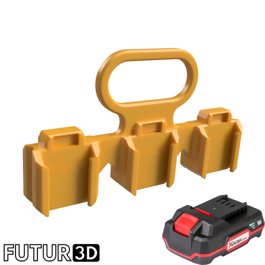 Parkside X20V Team 6-battery carrier with lock - 3D model önizlemesi