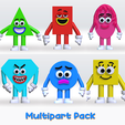 1Sve.png Save the shapes 2 Monster 3D Model STL MultiParts No Support Fanart Pack