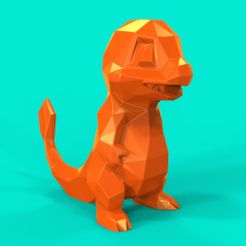 charmande88.jpg STL-Datei LOW-POLY CHARMANDER A NEW VERSION・3D-druckbares Modell zum Herunterladen