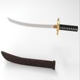 Katana-sword-(4).jpg Weapon Katana Sword OBJ STL FBX 3d model Design in Solidworks 3D model