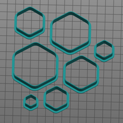 Screen Shot 2020-11-05 at 6.28.31 PM.png Fichier STL Hexagone (avec coins ronds) ensemble de coupeurs d'argile・Plan imprimable en 3D à télécharger