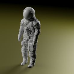 front.jpg STL file Neil Armstrong Astronaut Spacesuit Apollo 11・3D printer design to download, tubbybtch
