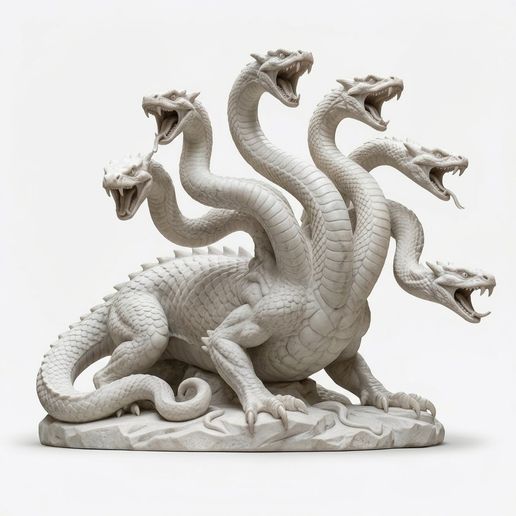 Hydra 6-Headed Greek Monster Bust - Mythological Statue 3D Model for Printing