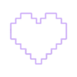 Pixel_Heart~9.5in_depth_1in.stl Pixel Heart Cookie Cutter 9.5in / 24.1cm