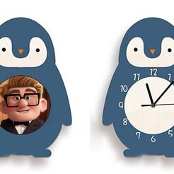 penguin1.jpg Файл STL часы с пингвином - рамка・Шаблон для 3D-печати для загрузки