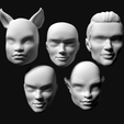 render.png Heads for OOAK doll customizing - compatible with monster high dolls - pack 12