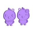 pollitos.stl STL file Pairs of chicks (key rings)・3D printing design to download