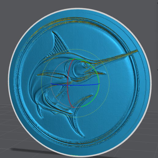 🗡️ sword fish coin token wall art・ STL File for 3D printing・Cults