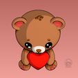 pic6.jpg Teddy Bear with red heart 3d Model