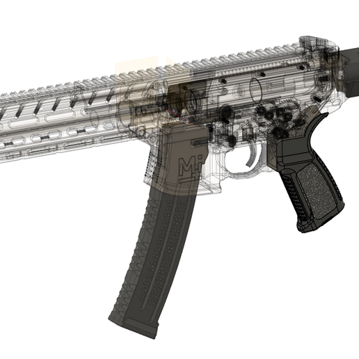 Скачать файл STL Airsoft SMG body kit (MPX inspired) MIASMG1 • Модель