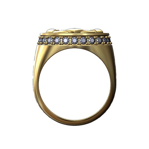 Diamond-halo-sides-18mm-round-Claddagh-heart-Chunky-signet-ring-size9-03.jpg Diamond halo Claddagh heart crown round signet ring size 9 3D print model
