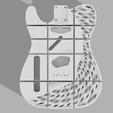 white.png Custom Fender Telecaster Spiral Gyroid Design Pattern Left Handed