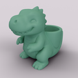 03848.png Cute T-Rex Dinosaur Planter Organizer
