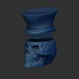 Shop4.jpg Skull with top hat hollow inside, eyes closed