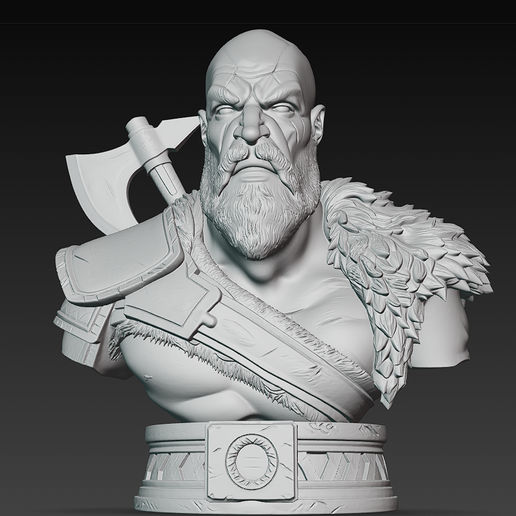 🎨 Kratos - God of War (Fan Art Bust)・ STL File for 3D printing・Cults