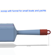 water scoop with funnel v6-21.png scoop with funnel for small boats and yachts 3d print and cnc