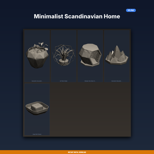 Minimalist Scandinavian Home - 5-Model STL Bundle