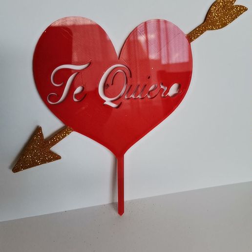 Topper Te quiero Corazon 3D model