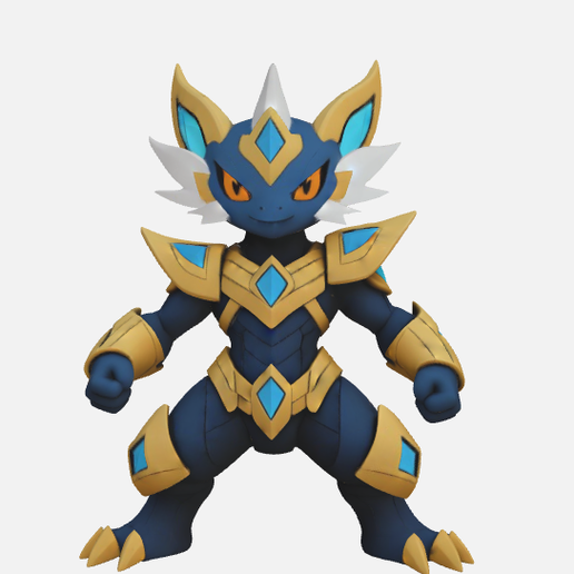 Fakemon Pokemon Megaevolution Lucario Royal Knights of Digimon Magnamon Zeraora Zekrom Fan art