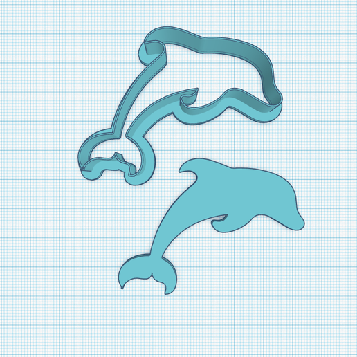 Dolphin cutter, stamp, cross shape cutter, Cookie cutter, Polymer Clay Cutter, earrings 3D model