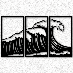 project_20230526_1019230-01.png ocean waves panel set wall art surfer wall decor 2d art