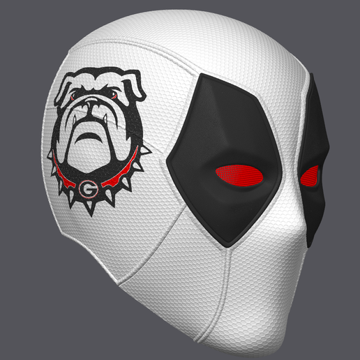 Deadpool Helmet with Georgia state UGA Bulldogs logo (Adult wearable)