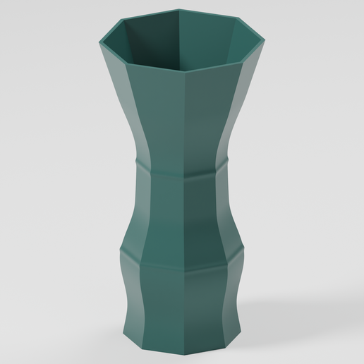 Octagonal Gu Flower Vase - 110 x 110 x 225 mm