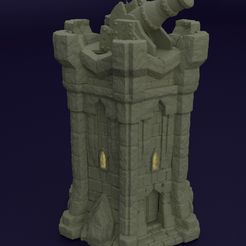Dwarf-Bombard-Tower-1.jpg 3D file Dwarf Bombard Tower 28 MM Tabletop Terrain・3D printer design to download