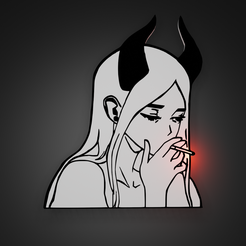 demon.png Free STL file demon girl・3D printing model to download